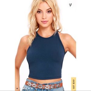 Lulus Open Back Crop Top NWT